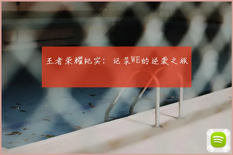 王者荣耀纪实:记录WE的逆袭之旅